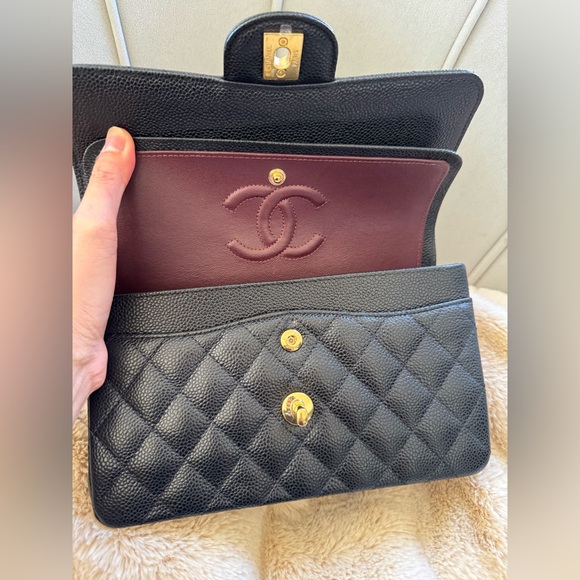 💞Authentic💞Chanel Classic Double Flap Bag Quilted Caviar Small Black GHW - Picture 9 of 14